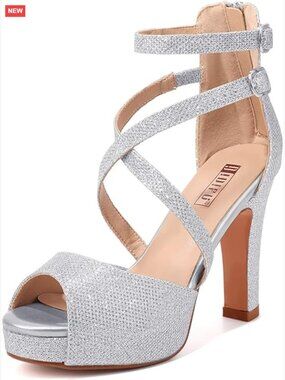 Platform Heels Strappy Chunky Peep Toe High Heels For Women Wedding Prom